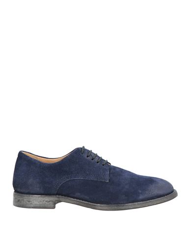 Moma Woman Lace-up Shoes Navy Size 7.5 Leather In Blue