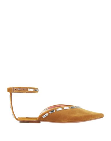 Pucci Woman Ballet Flats Mustard Size 8 Textile Fibers