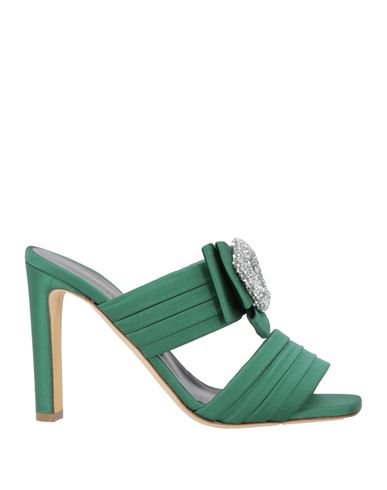 Rupert Sanderson Woman Sandals Dark Green Size 7 Textile Fibers In Green