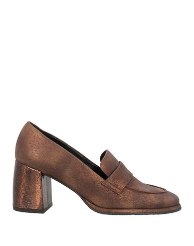 Zinda Woman Loafers Bronze Size 8 Leather