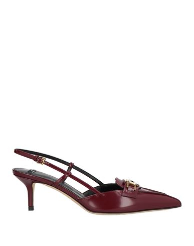 Elisabetta Franchi Woman Pumps Burgundy Size 8 Leather