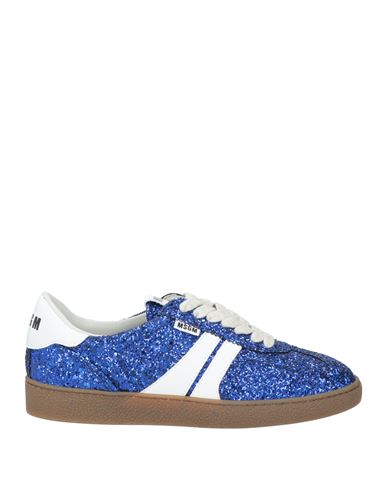 Msgm Woman Sneakers Bright Blue Size 8 Textile Fibers In Multi