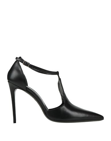 Franco Colli Woman Pumps Black Size 10 Leather In Black