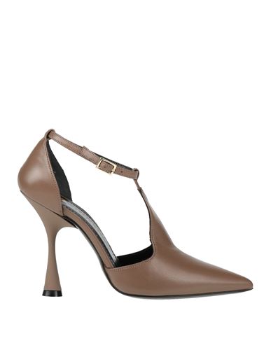 Franco Colli Woman Pumps Brown Size 10 Leather In Brown