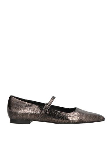 Zinda Woman Ballet Flats Gunmetal Size 7 Leather