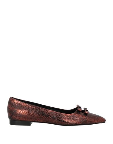 Zinda Woman Ballet Flats Bronze Size 7 Leather