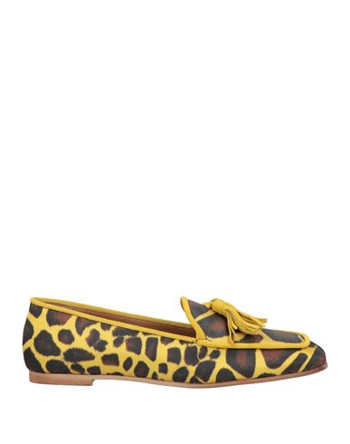 Giulia Neri Woman Loafers Yellow Size 11 Textile Fibers In Yellow