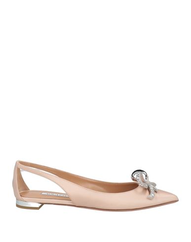 Aquazzura Woman Ballet Flats Beige Size 6.5 Textile Fibers