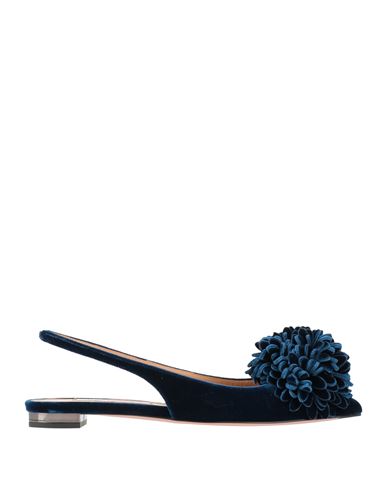 Aquazzura Woman Ballet Flats Navy Size 7 Textile Fibers In Blue