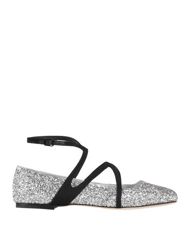 Jimmy Choo 'astoria' Glitter Ballet Flats In Silver