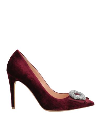 Rupert Sanderson Woman Pumps Burgundy Size 8 Leather