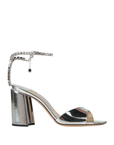 Jimmy Choo Woman Sandals Silver Size 7 Leather In Silver