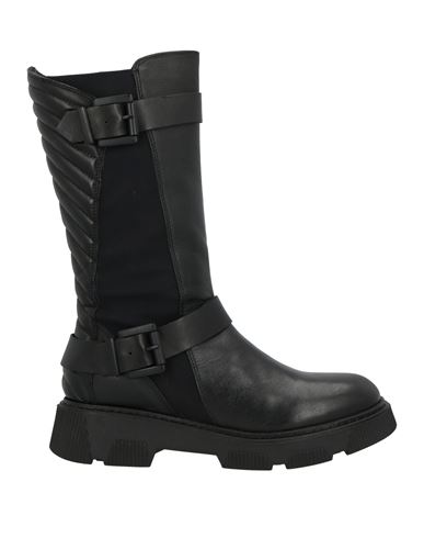 Tosca Blu Studio Woman Boot Black Size 7 Leather, Textile Fibers In Black