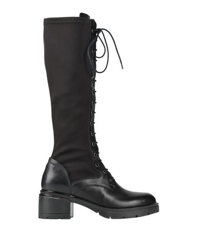 Tosca Blu Studio Woman Boot Black Size 7 Leather, Textile Fibers In Black