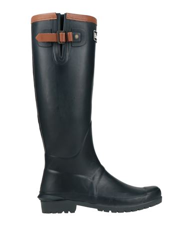 Barbour Woman Boot Navy Size 8 Rubber In Black