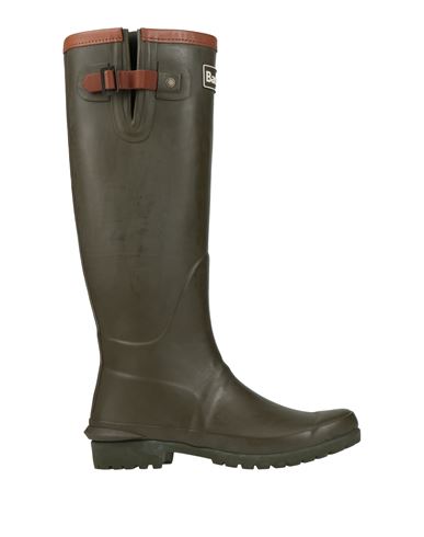 Barbour Woman Boot Military Green Size 9 Rubber In Green