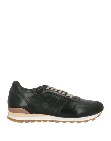Andrea Ventura Firenze Man Sneakers Dark Green Size 7 Leather, Textile Fibers In Green