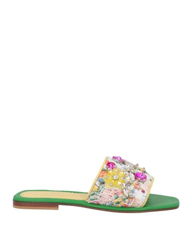 Elina Linardaki Woman Sandals Pastel Yellow Size 8 Leather, Textile Fibers