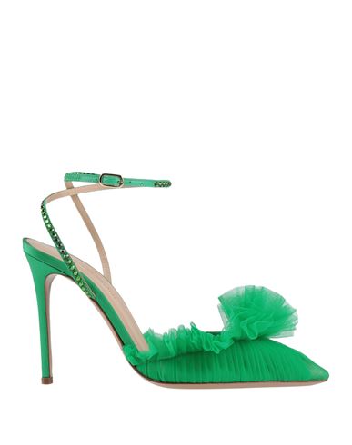 Andrea Wazen Woman Pumps Green Size 6 Textile Fibers