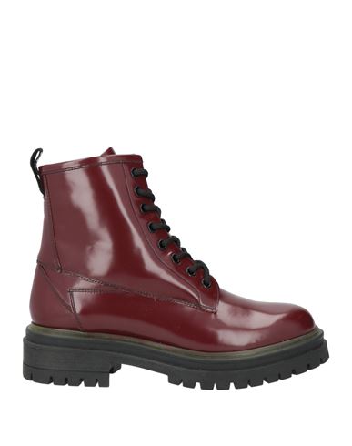 Hugo Boss Hugo Woman Ankle Boots Burgundy Size 7 Leather In Red