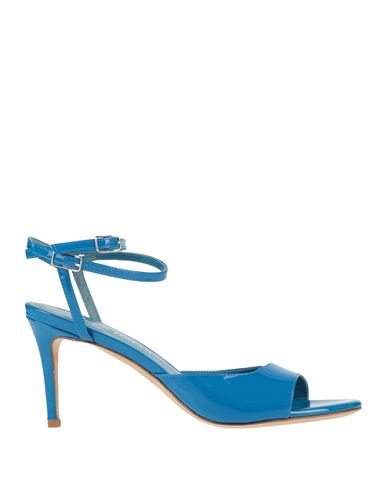 Lella Baldi Woman Sandals Azure Size 8 Leather In Blue