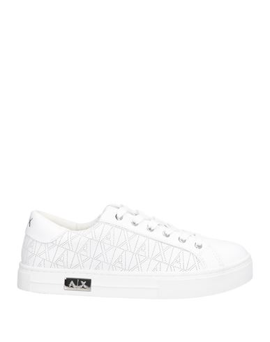 Armani Exchange Woman Sneakers White Size 5.5 Polyester, Polyurethane In White