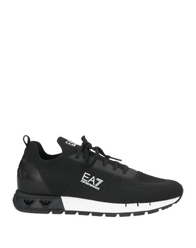 Ea7 Man Sneakers Black Size 7 Textile Fibers, Leather In Black