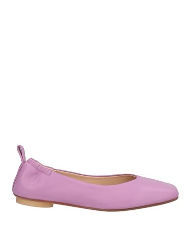 J D Julie Dee Woman Ballet Flats Lilac Size 6 Leather In Purple