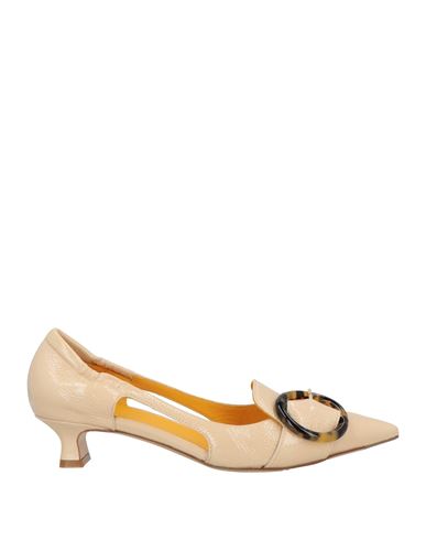 Mara Bini Woman Pumps Beige Size 6 Leather