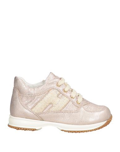 Hogan Junior Toddler Girl Sneakers Rose Gold Size 9.5c Leather, Textile Fibers In Metallic