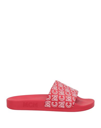Mcm Woman Sandals Red Size 6 Textile Fibers