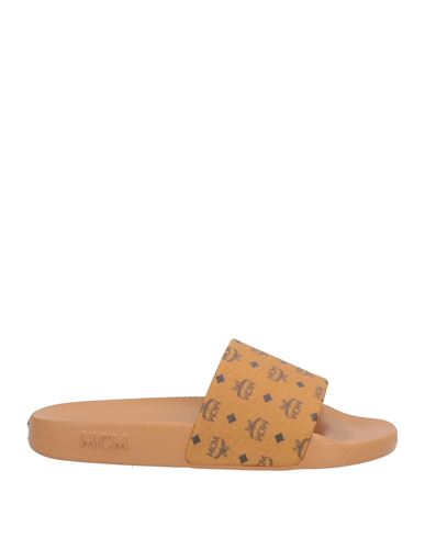 Mcm Woman Sandals Camel Size 7 Textile Fibers