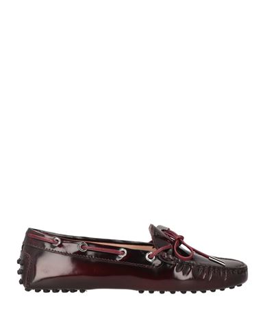 Tod's Woman Loafers Plum Size 8 Leather
