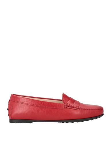 Tod's Woman Loafers Red Size 7 Leather