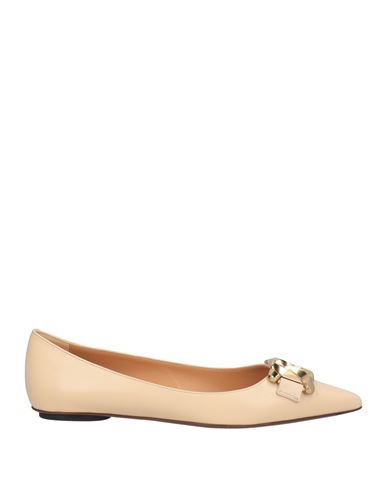 Tod's Woman Ballet Flats Cream Size 6.5 Leather