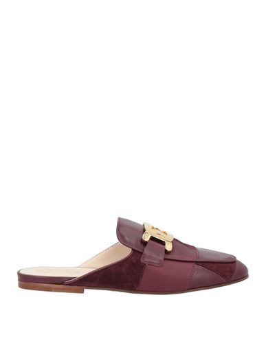 Tod's Woman Mules & Clogs Burgundy Size 8 Leather