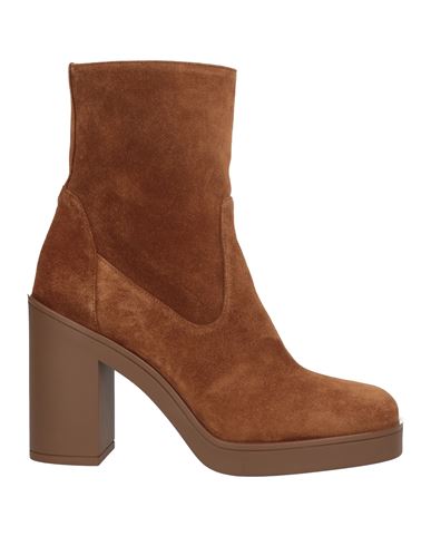 Stuart Weitzman Woman Ankle Boots Brown Size 6.5 Leather
