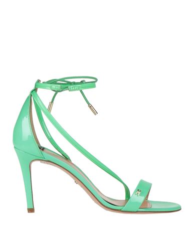 Elisabetta Franchi Woman Sandals Lime Green Size 8 Leather