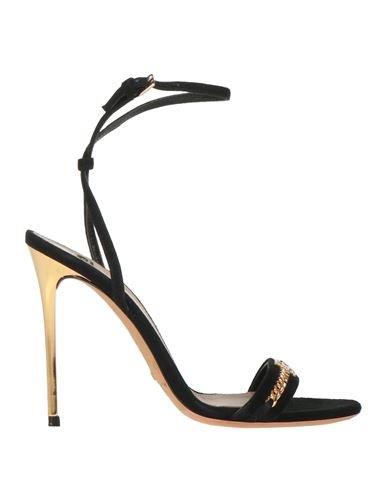 Elisabetta Franchi Woman Sandals Black Size 8 Leather