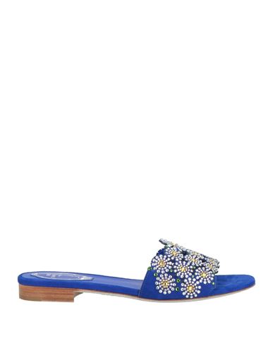 René Caovilla Rene' Caovilla Woman Sandals Bright Blue Size 8 Leather In Blue