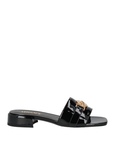 Versace Woman Sandals Black Size 8 Leather