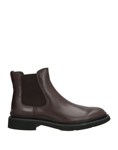 Tod's Man Ankle Boots Dark Brown Size 9 Leather