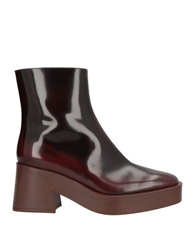 Tod's Woman Ankle Boots Burgundy Size 5 Leather