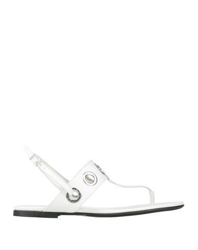 Hugo Boss Boss  Woman Thong Sandal White Size 8 Leather In White