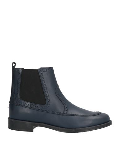 Tod's Woman Ankle Boots Navy Size 8 Leather, Textile Fibers