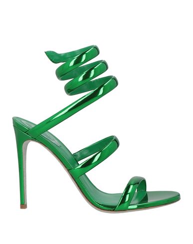 René Caovilla Rene' Caovilla Woman Sandals Green Size 8 Calfskin In Green
