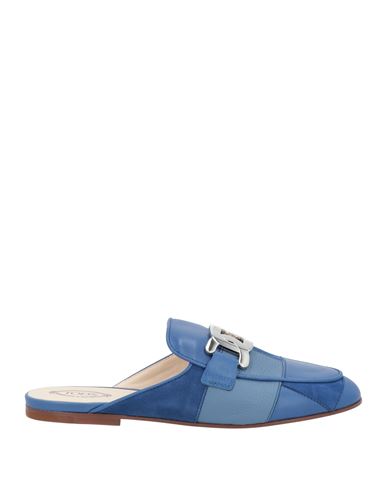 Tod's Woman Mules & Clogs Blue Size 7.5 Leather
