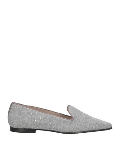 Fabiana Filippi Woman Loafers Light Grey Size 10 Virgin Wool, Silk, Cashmere, Alpaca Wool, Polyester In Gray