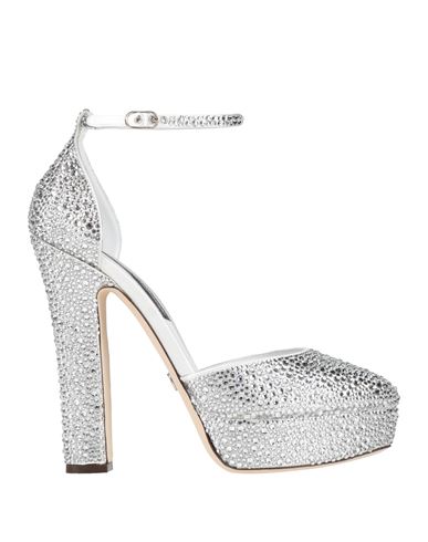 Dolce & Gabbana Woman Pumps White Size 11.5 Viscose, Silk