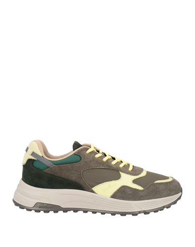 Hogan Man Sneakers Military Green Size 7 Leather, Textile Fibers